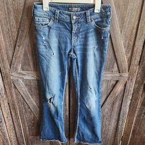 Silver Jeans Co Women's Size 31x32 Sequin Flap Pocket Suki Surplus Bootcut